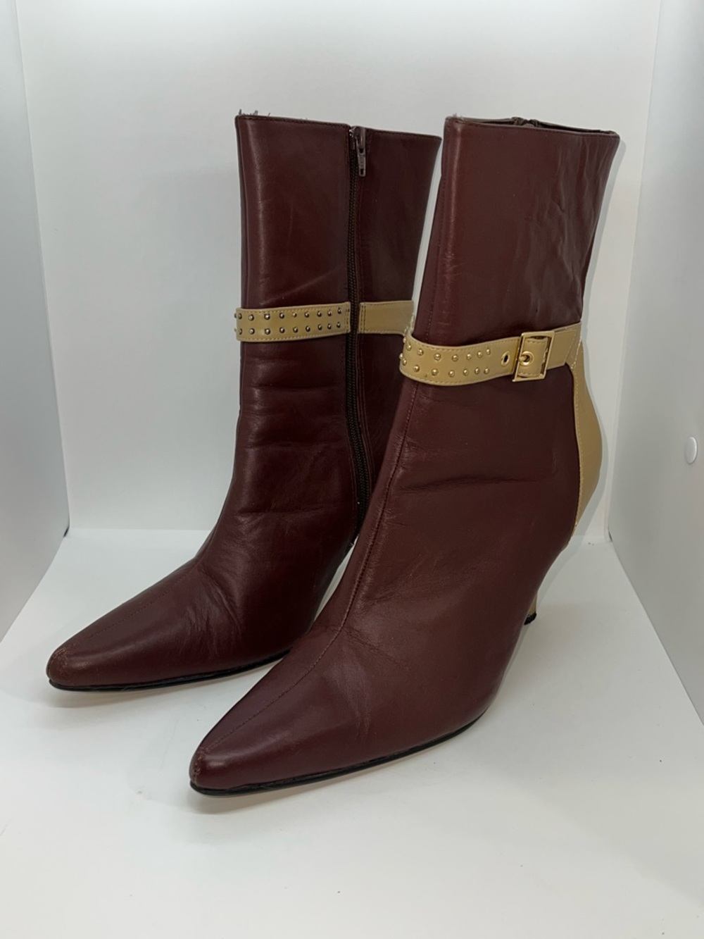Sexy Brown Mid-Calf Boots By Coup D’etat LTD.  Size 12D With A 3.25 Inch Heel.